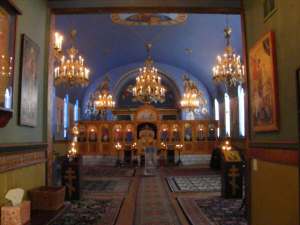 Inside Sts. Peter and Paul Orthodox Church, looking towards the iconastasis